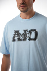 Oversized Baby Blue Amico Print TEE